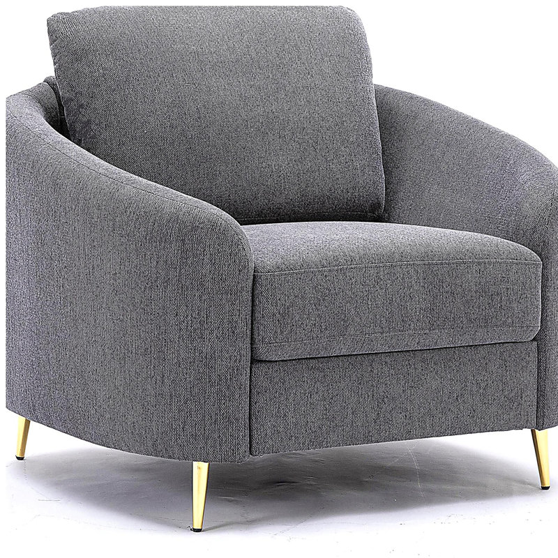 Fauteuil d'appoint gris à dossier lâche