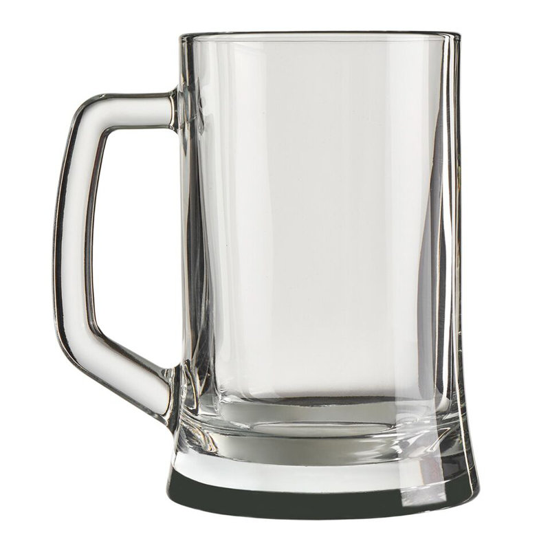 Set of 6 x 380ml Pub Style Beer Mugs Glasses Tankards Barware with Handle, Set of 2, 380ml