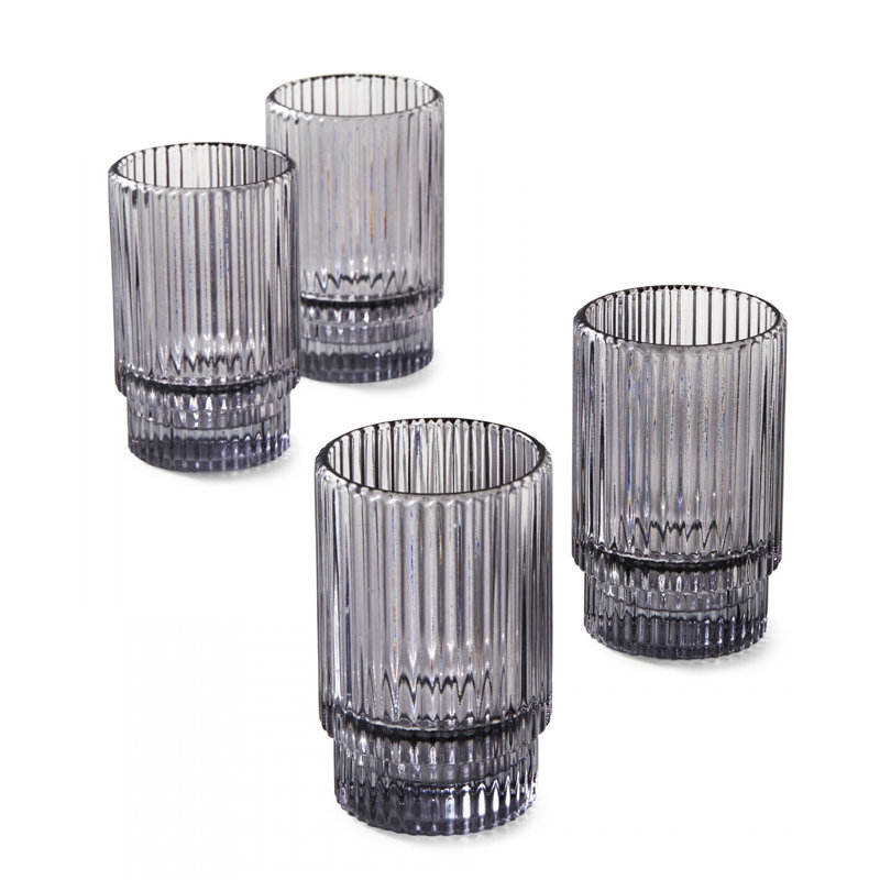 Mikalee Small Glass Votive Holder, Clear, 3.75" H x 2.25" W x 2.25" D, 32