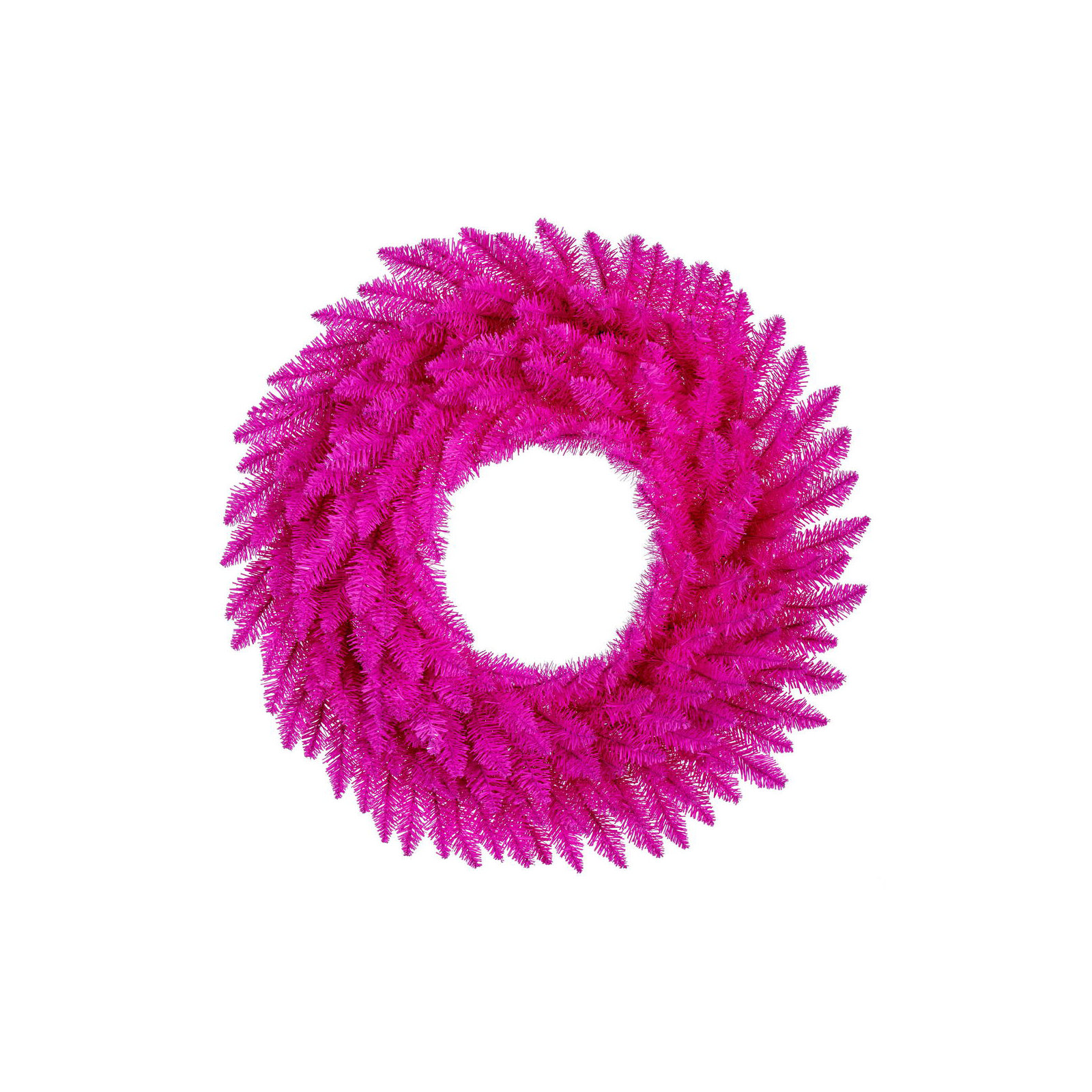 Dakota Fields Artificial UnLit Wreath with Realistic PVC Tips., 24" H x 24" W x 24" D, Pink
