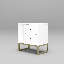 Hazer 2-Drawer Nightstand with Shelf, Metal Legs-1226016614