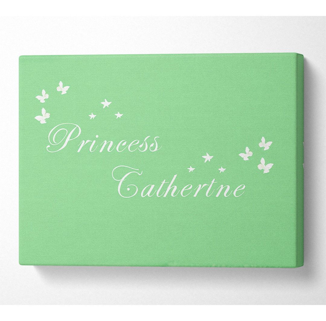 Dein eigener Name Prinzessin Grün - Wrapped Canvas Typography