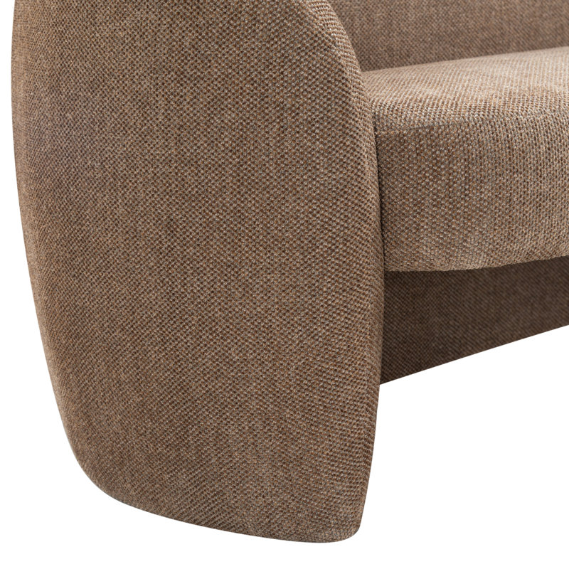 Causeuse à accoudoirs arrondis 60,6 po Roland, Brown Chenille
