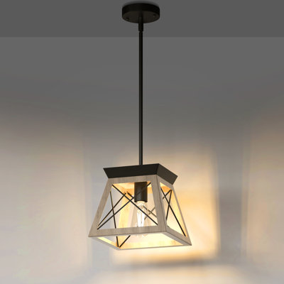 1-Light Farmhouse Geometric Kitchen Island Pendant Light
