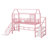 Metal House Loft Bed With Slide,Stairs And Storage Shelves-774587991