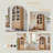  71" Tall Modern Arched Bathroom Storage Cabinet, Farmhouse Wood Storage Cabinets with 2 Large Drawers and Adjustable Shelves-1685911883