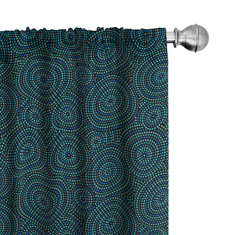 Polka Dots Semi-Sheer Rod Pocket Curtain Panels, 28" x 63"