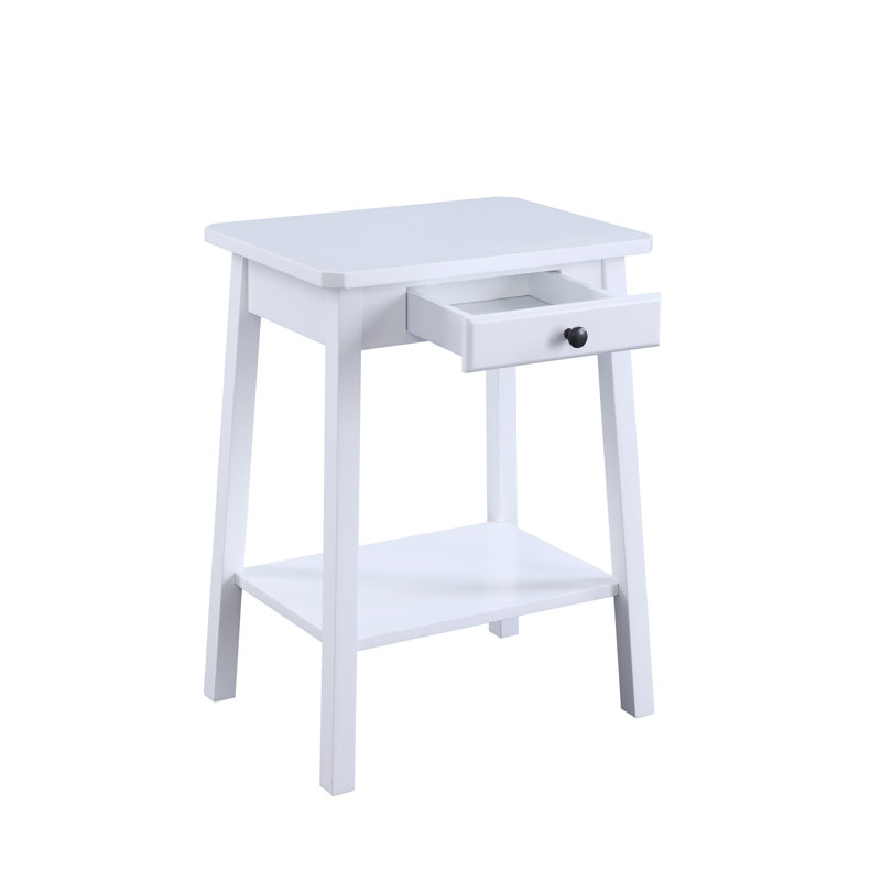 White Finish Accent Table, White