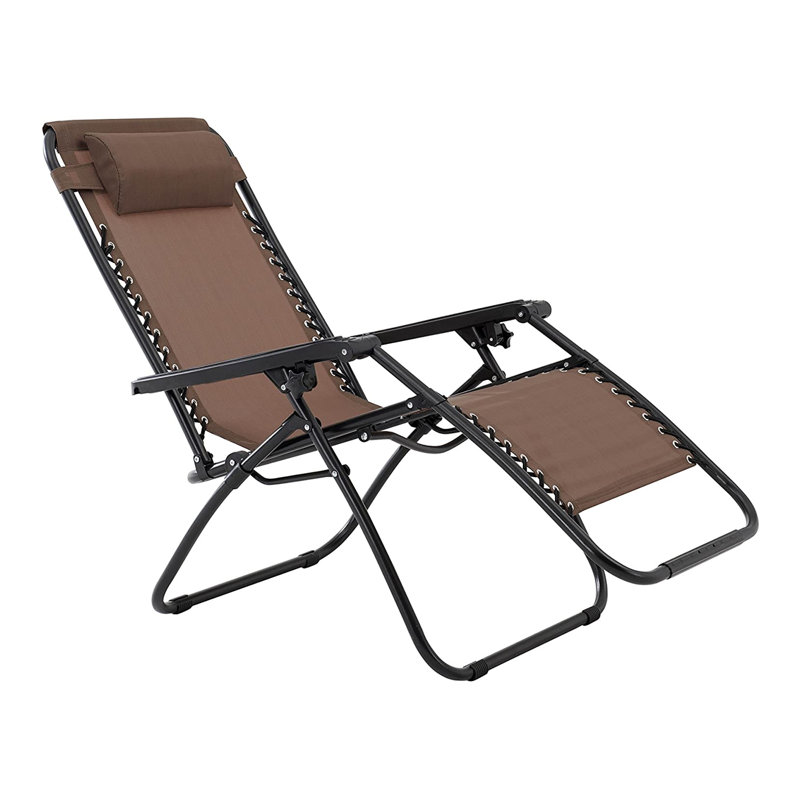Chaise inclinable zéro gravité avec coussin, Brun