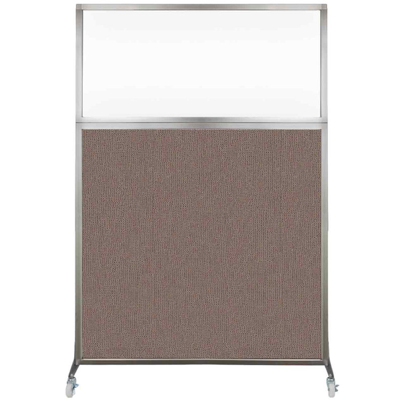 Cloison de bureau Hush - fenêtre transparente, 48", Café