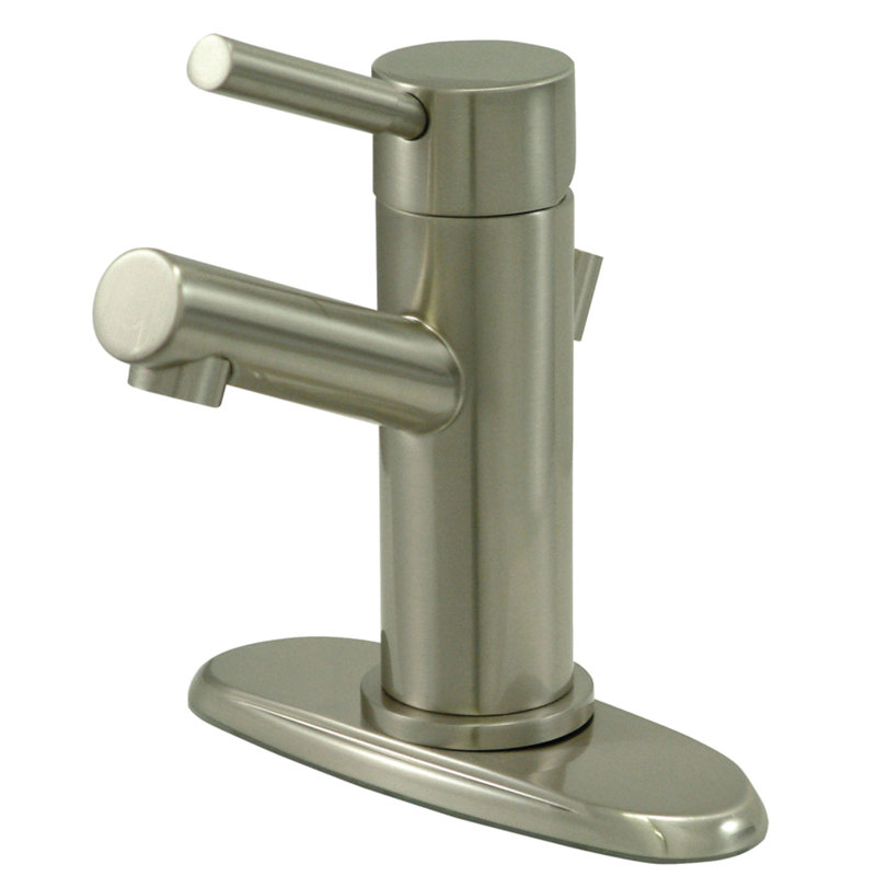 South Beach Single Hole Bathroom Faucet with Drain Assembly, Satin Nickel