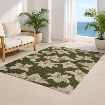 Tapis d'intérieur et d'extérieur brun Botanical