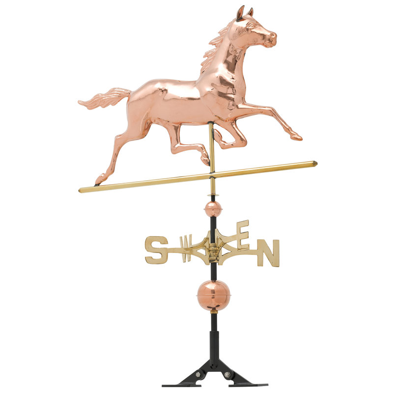 Girouette de cheval cuivre, Poli