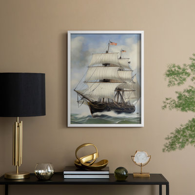 NAUTICAL Series LXV III, reproduction d'art encadrée - bois massif