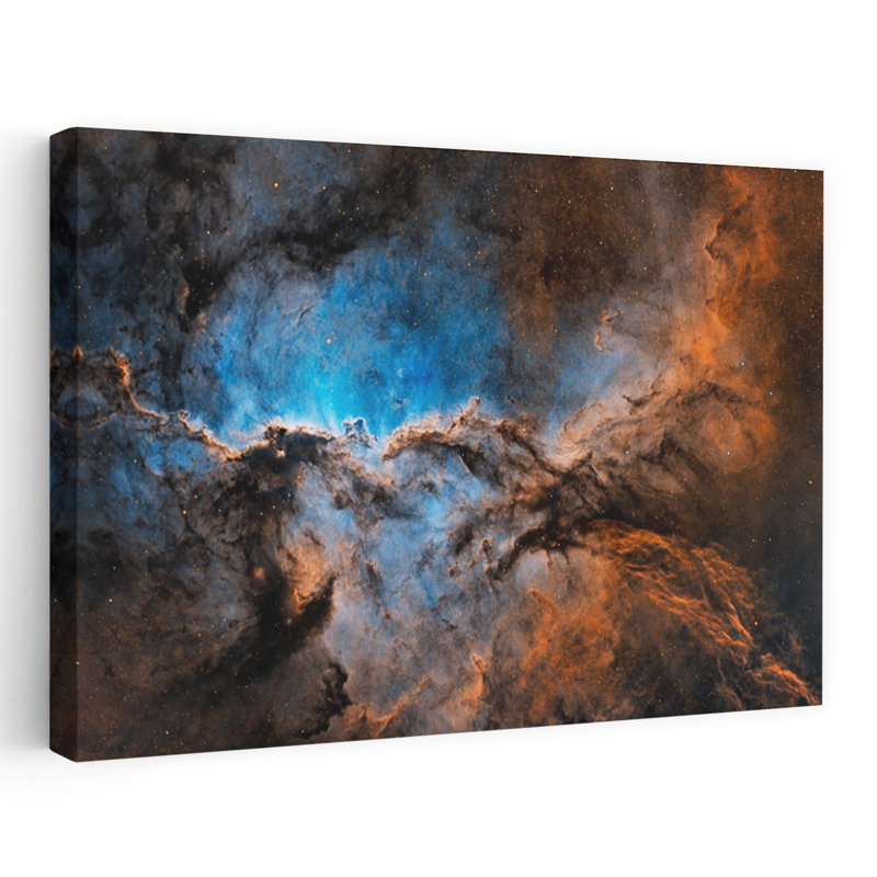 Vibrant Cosmic Nebula Abstract Ethereal Vibrant Landscape Nature Wall Art Print 1 Piece Wrapped Canvas Wall Art