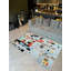 Tapis décoratif moderne à motif géométrique abstrait à motifs bleus de la collection Barcelona-954810771