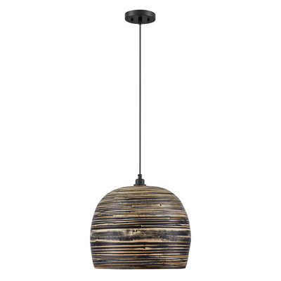Jamsen 1-Light Pendant in Black Bamboo