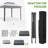 11 Ft. W x 11 Ft. D Pop Up Instant Steel Patio Gazebo with Solid Wall-86915908-86915907