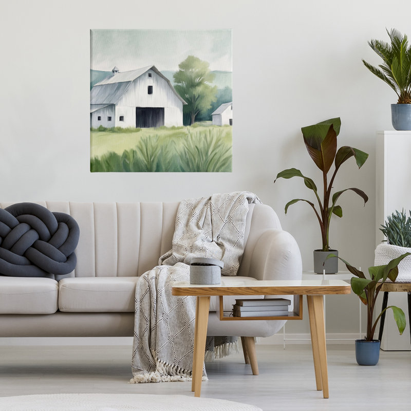 Toile de grange blanche Farm Home, design par Kim Allen, H 24 po x l 24 po