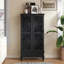 Rustic Black Tall Storage Cabinet-304457187