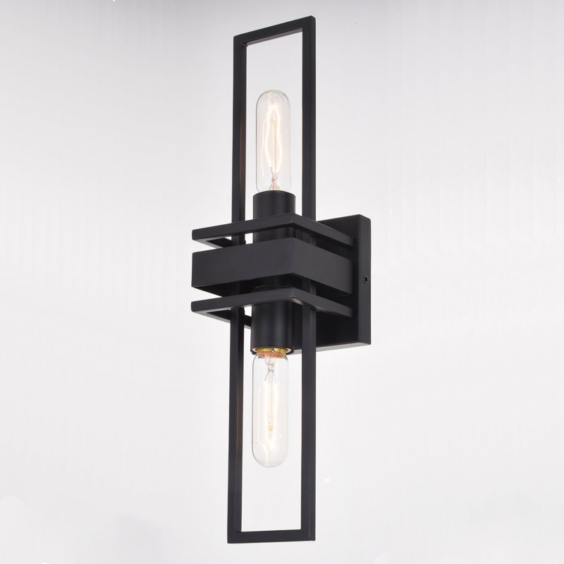 Aiden Steel Armed Sconce, Matte Black, 18.75" H x 4.75" W x 4.75" D