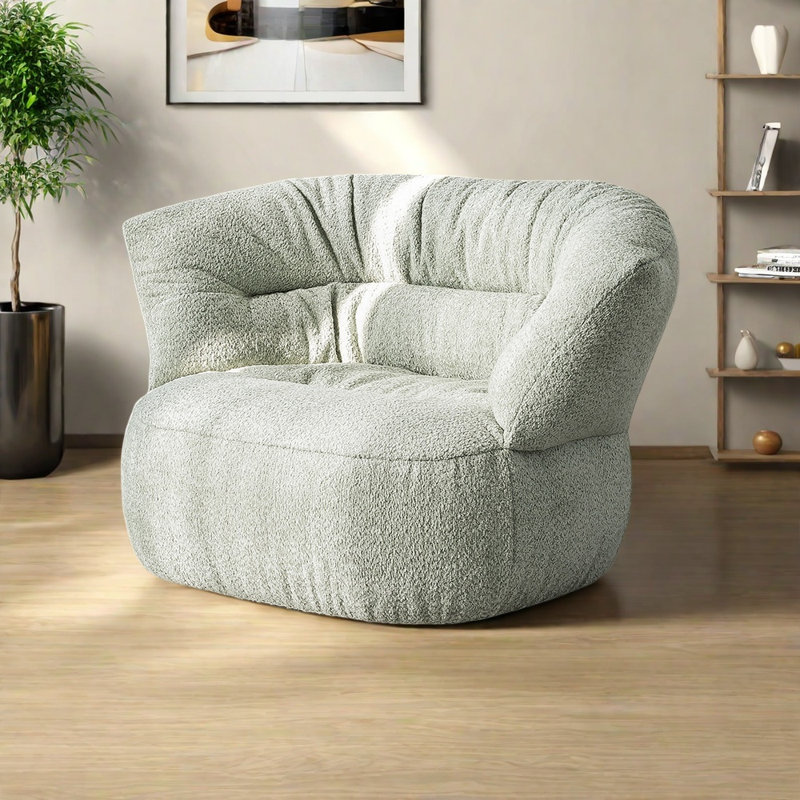 Cute and soft silent rotating lounge chair, Light Green