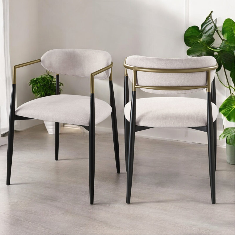 Chaise Jaramillo en lin beige (ensemble de 2)