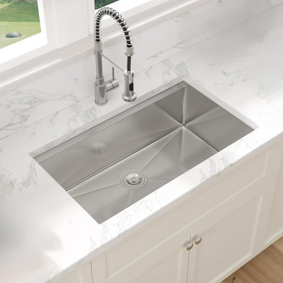 32''x19'' Stainless Steel Kitchen Sinks Workstation 16 Gauge One Bowl Sink