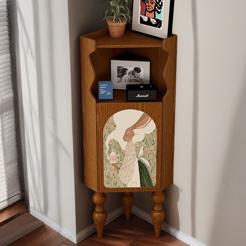 Modern decorative storage corner bookcase., Brown