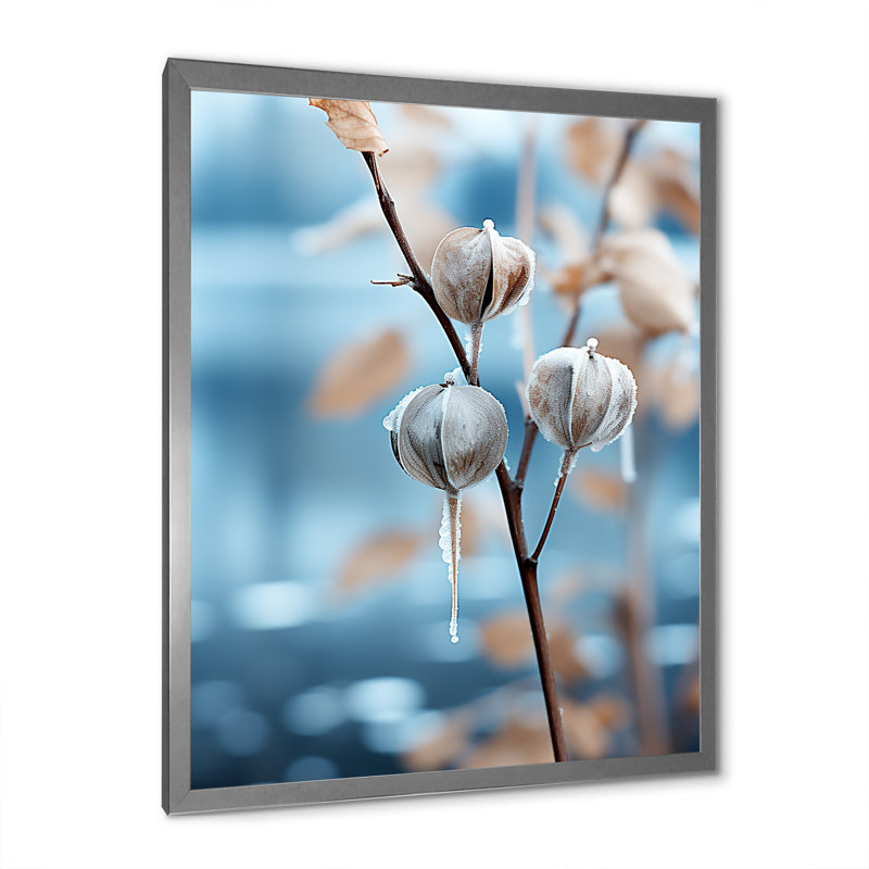 Plantes de chardon bleu givré - chardon, art mural, Cadre photo argenté, H 40 po x l 30 po x P 1,5 po