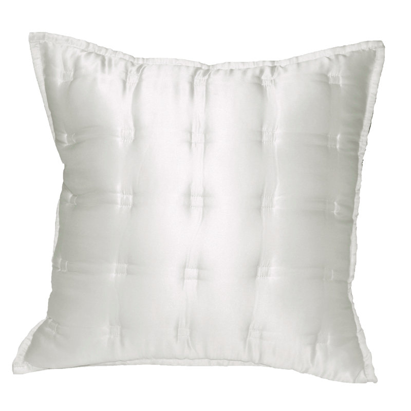 Ivory Silk Square Pillow Cover with Feather Fill