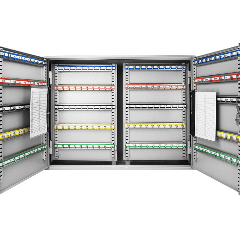 Armoire à clés réglable avec serrure - capacité 400, fixée au mur, acier gris, clés de rangement efficacement étiquetées, fixation 400 et pour une gestion efficace