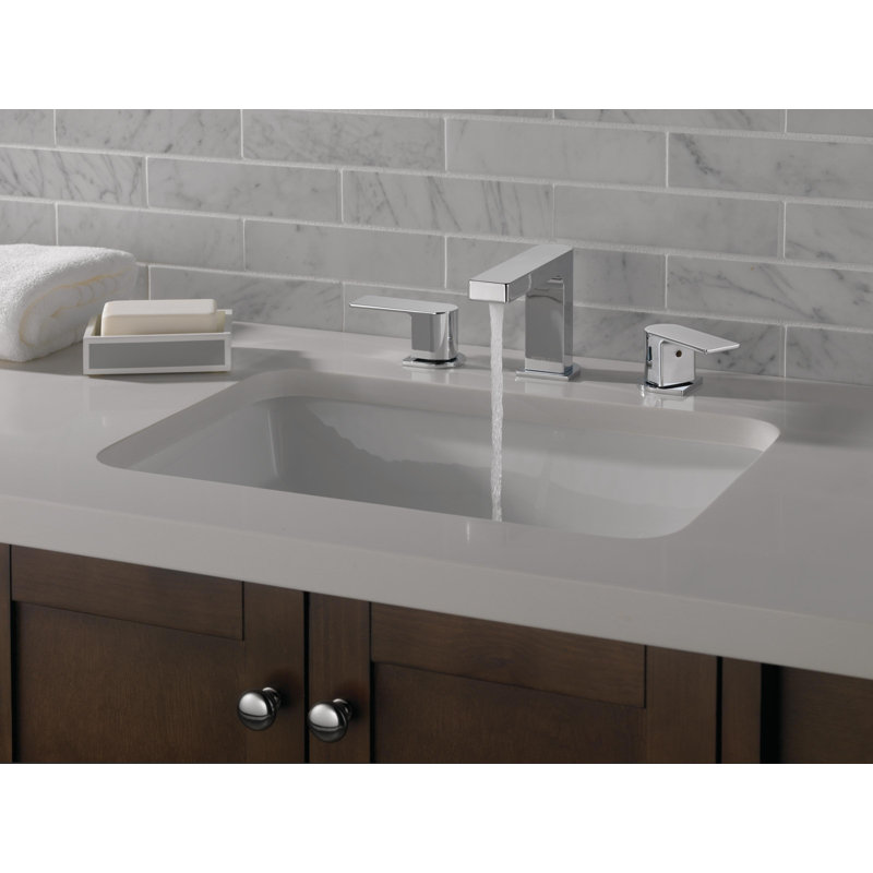 Xander Widespread Bathroom Faucet 3 Hole, 2-handle Bathroom Sink Faucet with Drain Assembly, Chrome