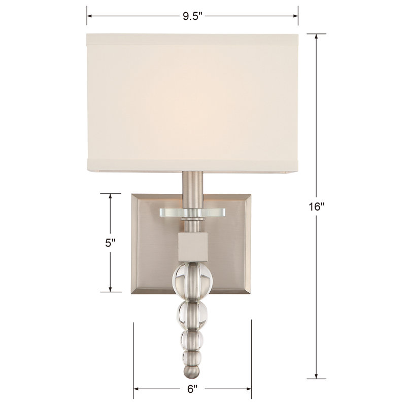 Clover 1-Light Armed Sconce, Brushed Nickel