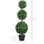 Ensemble de 2 plantes artificielles décoratives, buis en forme de boule topiaire en pot, plantes artificielles pour la décoration intérieure intérieure, 39,4 po, vert