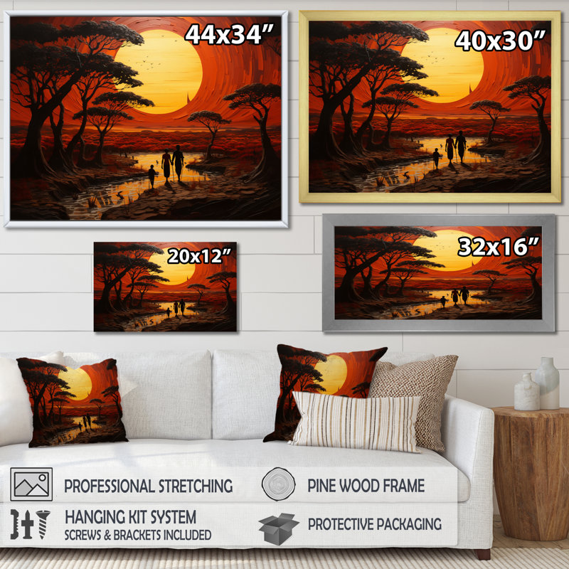 «Lynsea African Tribal Eternity II», reproduction sur toile, Cadre simple noir, H 12 po x l 20 po x P 1 po
