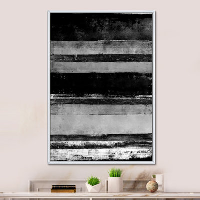 «Black and White Abstract Bands II», œuvre d'art moderne et contemporaine sur toile
