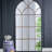 34x65.5" Arched Full-Length Mirror with Black and Gold Windowpane Design