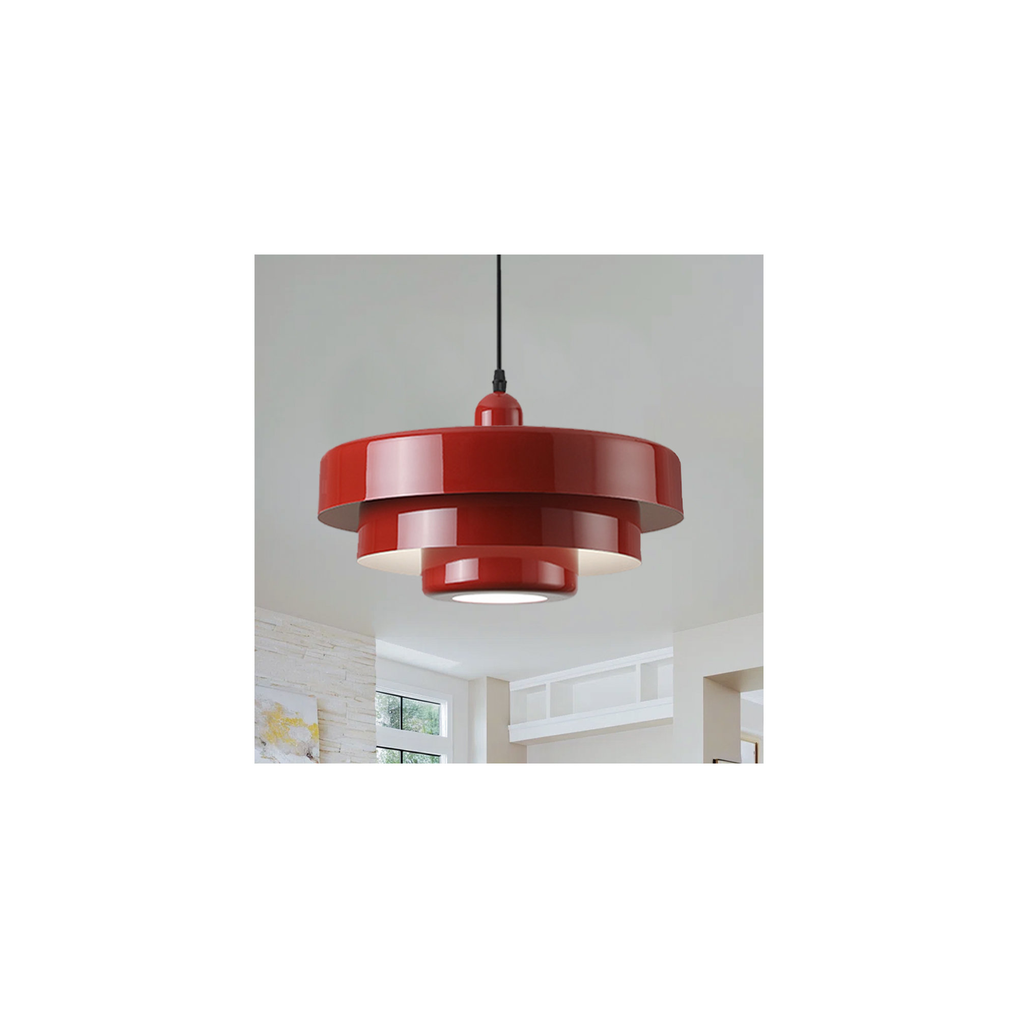 Epone 0 Light Iron Pendant, Red