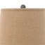 26" Grey Metal Table Lamp With Brown Drum Shade