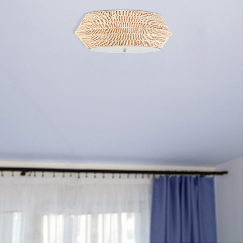Plafonnier encastré naturel en bambou Boho