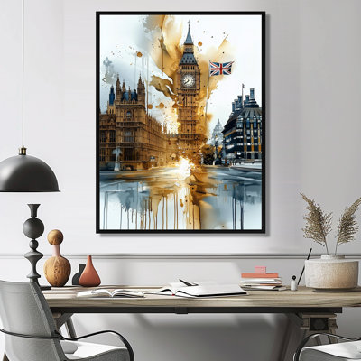Murton London Big Ben Glow On Gold III - London Wall Art for Living Room