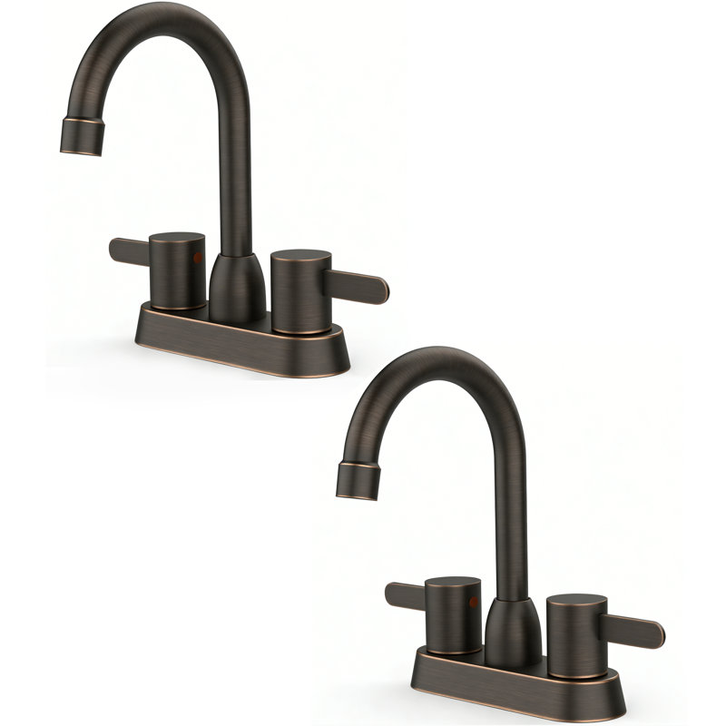 Robinet pour salle de bain à poignée double (ensemble de 2), Bronze frotté à l'huile