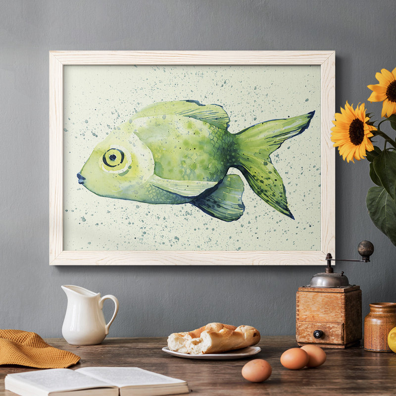 " Speckled Freshwater Fish I ", White Framed, 14" H x 20" W x 1.5" D