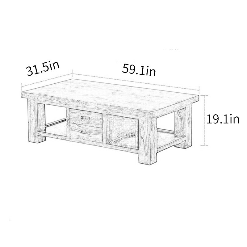 Simple elm coffee table