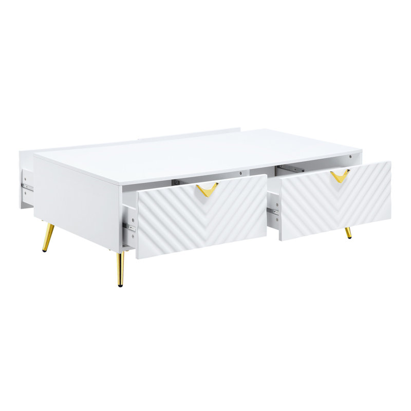 Gaines White High Gloss Finish Coffee Table