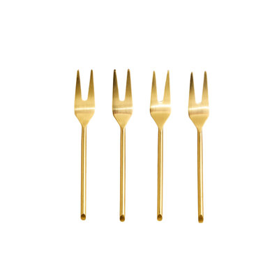 Thin Gold Small Forks, Set of 4