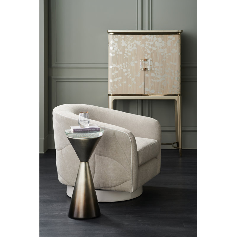 Caracole Upholstery Swivel Tufted Barrel Chair