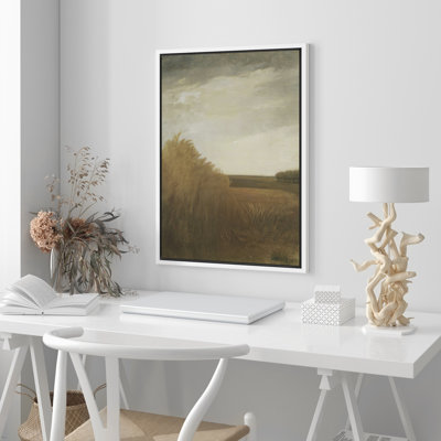Golden Wheat Field Open Sky Landscape Framed Canvas Master Bedroom Wall Art Work Print
