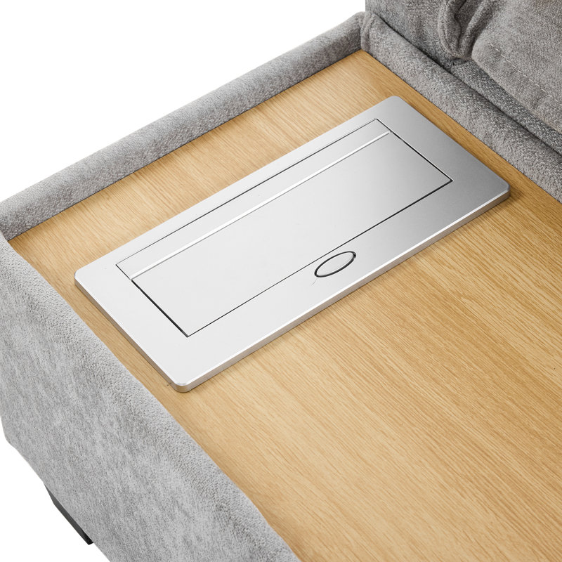 Canapé modulaire gris avec table basse mobile et fonctionnelle - Gadget décoratif élégant, touche moderne, Gris chenille